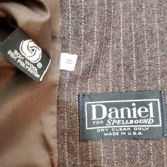 Vintage Daniel for Spellbound Pinstripe Wool Blazer Jacket Size 8 - Picture 6 of 10